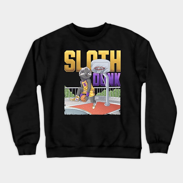 Sloth Dunk Crewneck Sweatshirt by ragil_studio